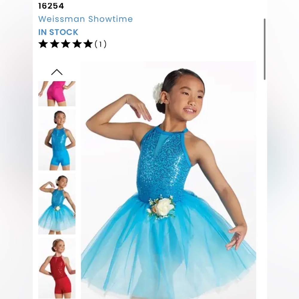 Weissman Showtime girls size medium Kitty’s Debut 16254 blue